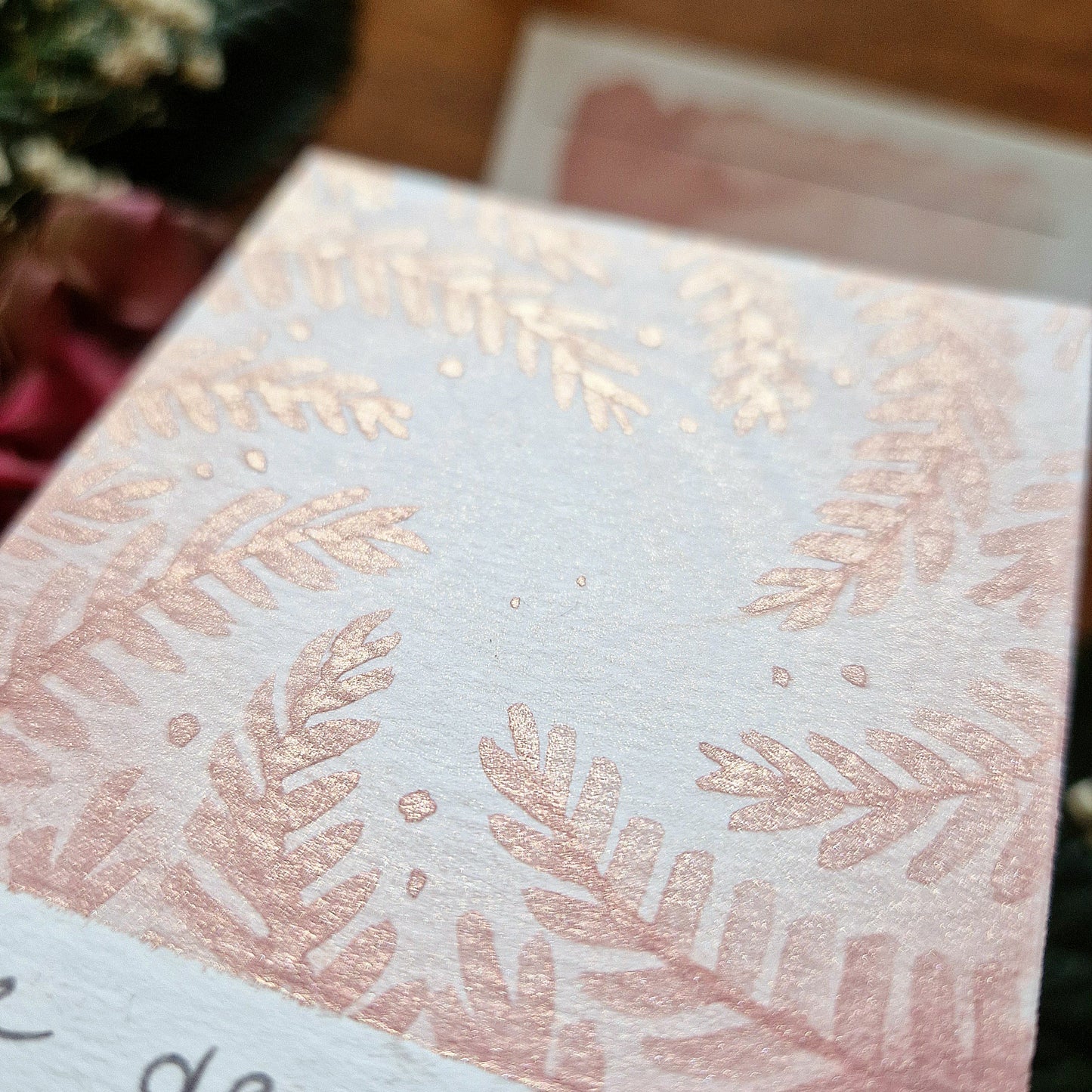 Rose de givre, aquarelle artisanale, demi-godet
