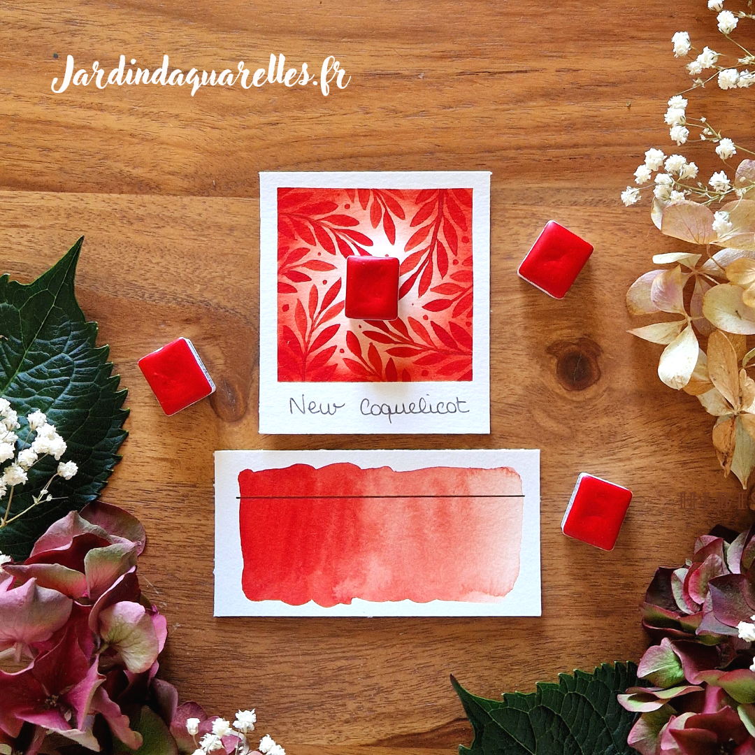 New Coquelicot, aquarelle artisanale, demi-godet