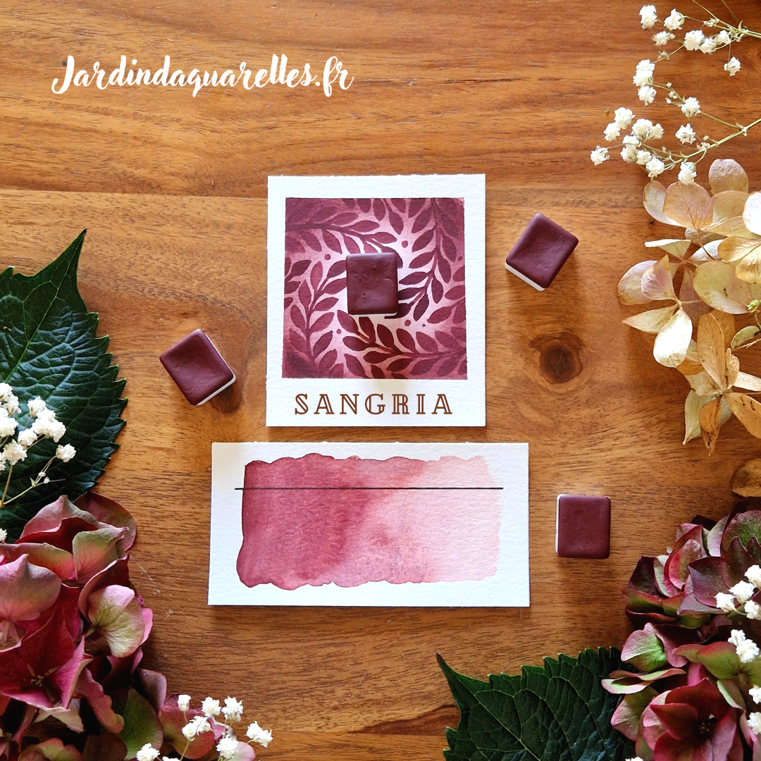 Sangria, aquarelle artisanale, demi-godet
