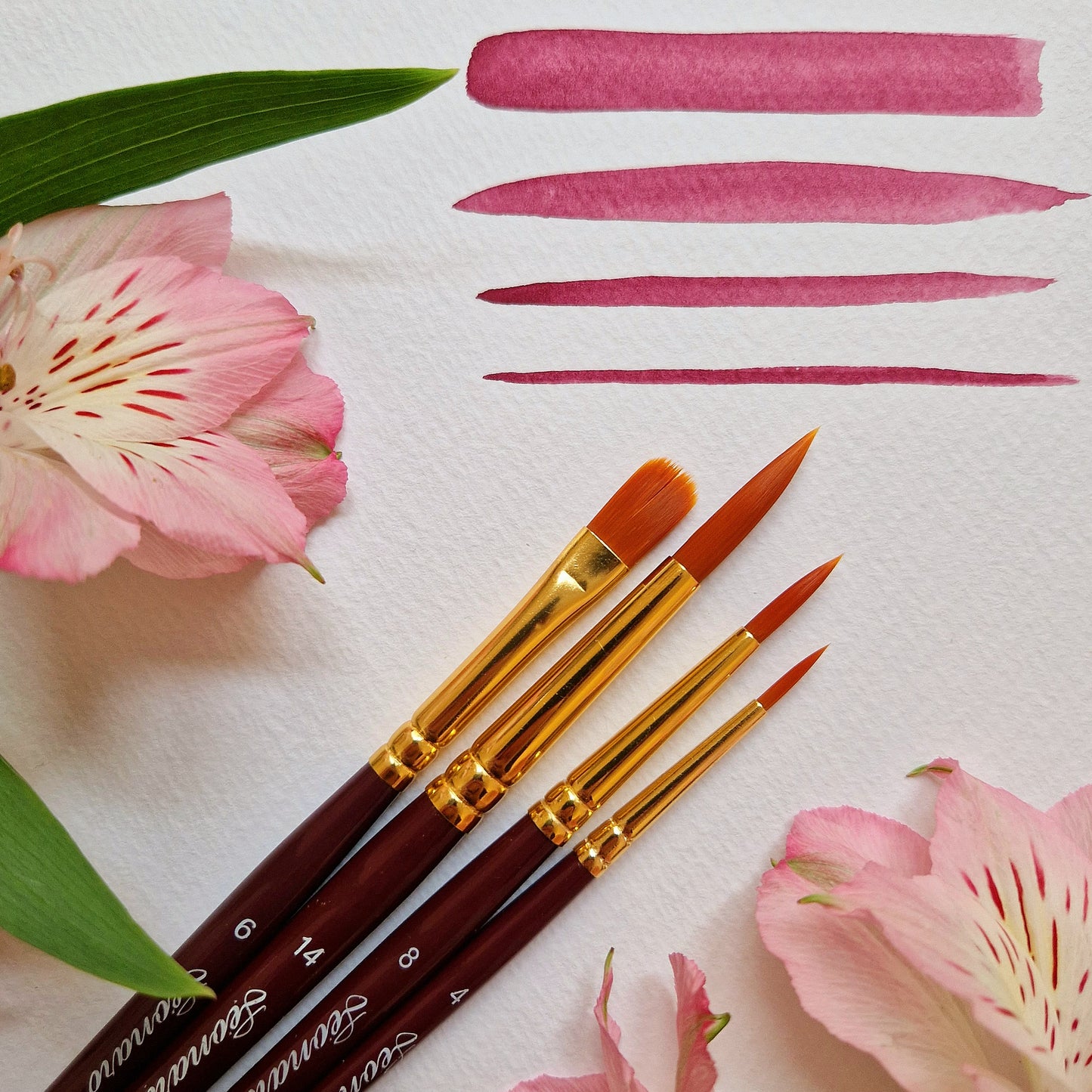 Lot de 4 pinceaux "Léonard" game "ruby"