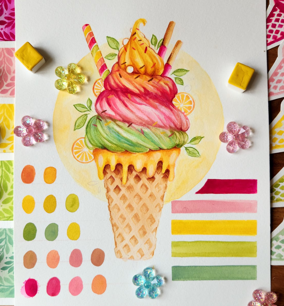 Set "COLOR POP" 5 aquarelles artisanales