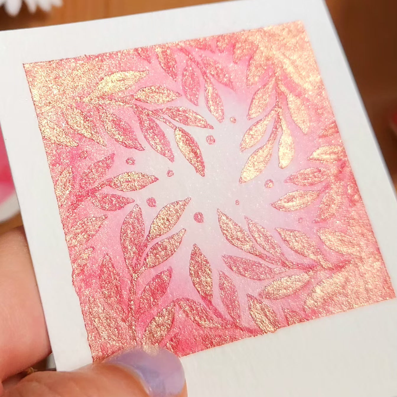 Grenat, aquarelle artisanale, demi-godet