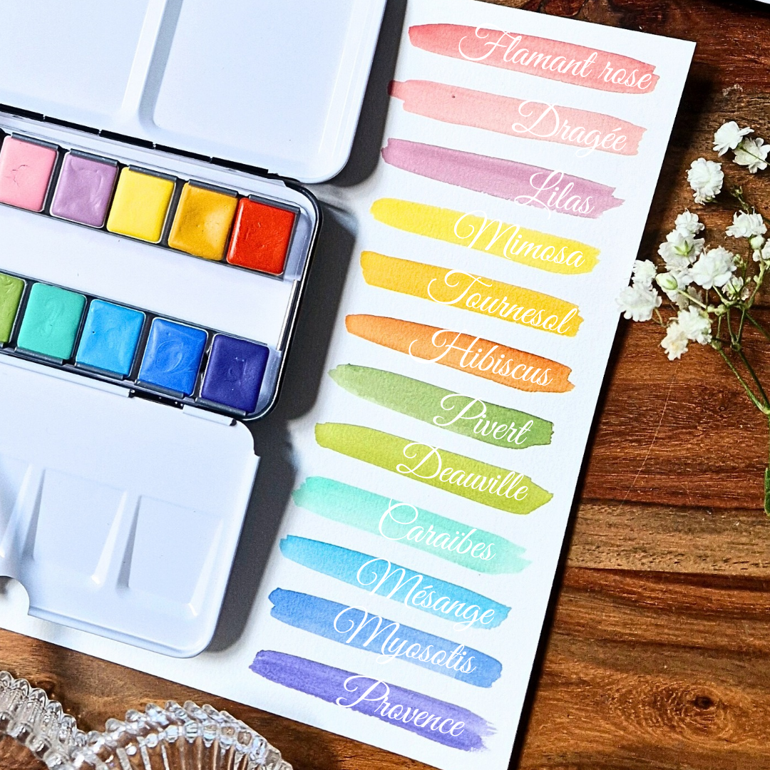 12 aquarelles artisanales, RÊVERIES