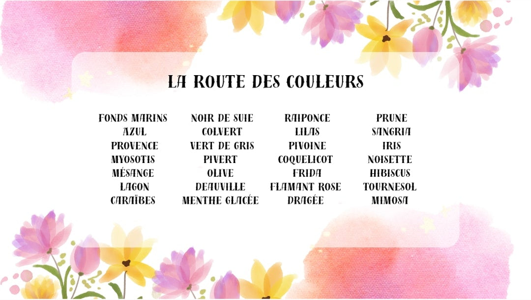 Coffret 28 aquarelles artisanales "LA ROUTE DES COULEURS"