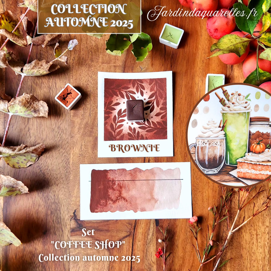 Brownie, aquarelle artisanale, demi-godet