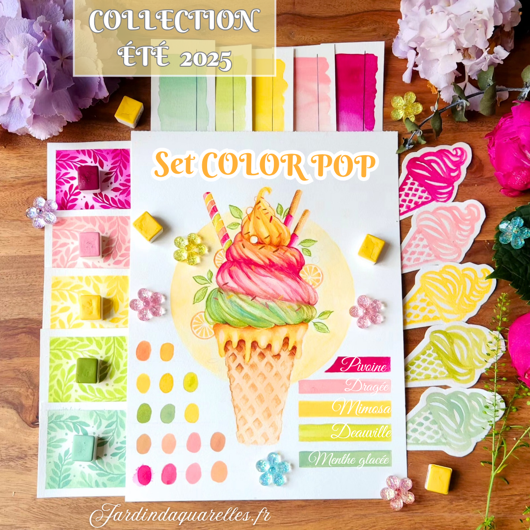 Set "COLOR POP" 5 aquarelles artisanales