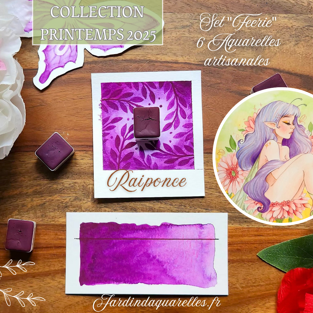Raiponce, aquarelle artisanale, demi-godet