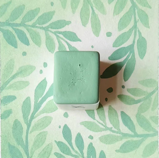 Menthe glacée, aquarelle artisanale, demi-godet