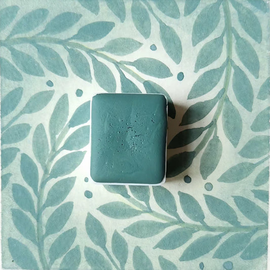 Vert de gris, aquarelle artisanale, demi-godet