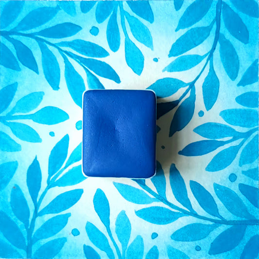 Azul, aquarelle artisanale, demi-godet