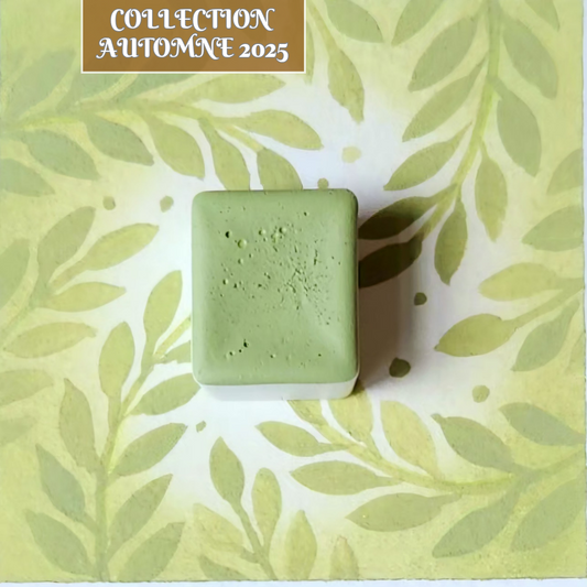 Matcha, aquarelle artisanale, demi-godet