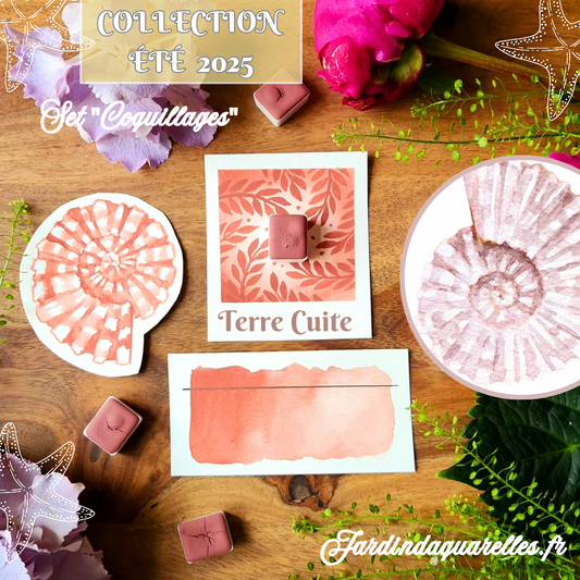Terre Cuite, aquarelle artisanale, demi-godet