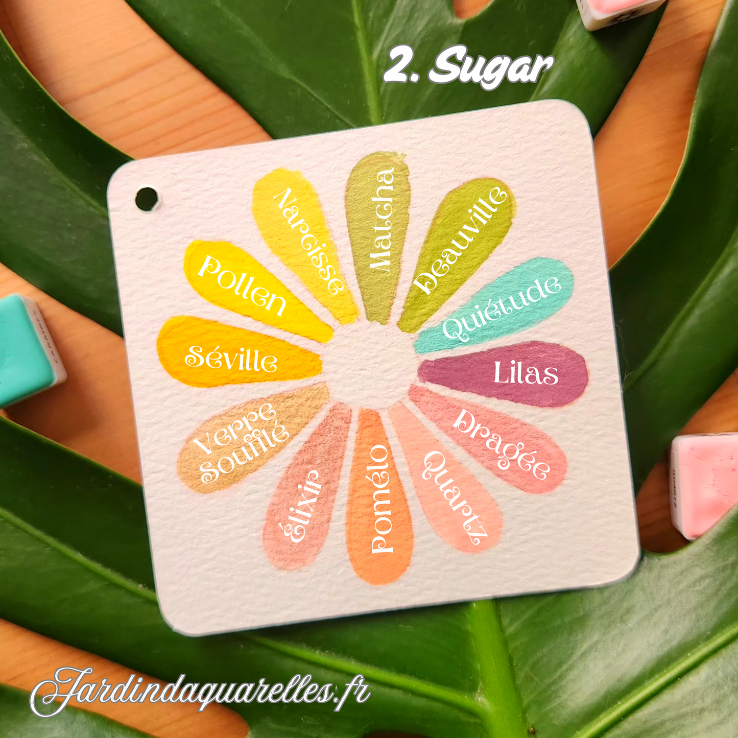Palette 12 aquarelles artisanales, Sugar