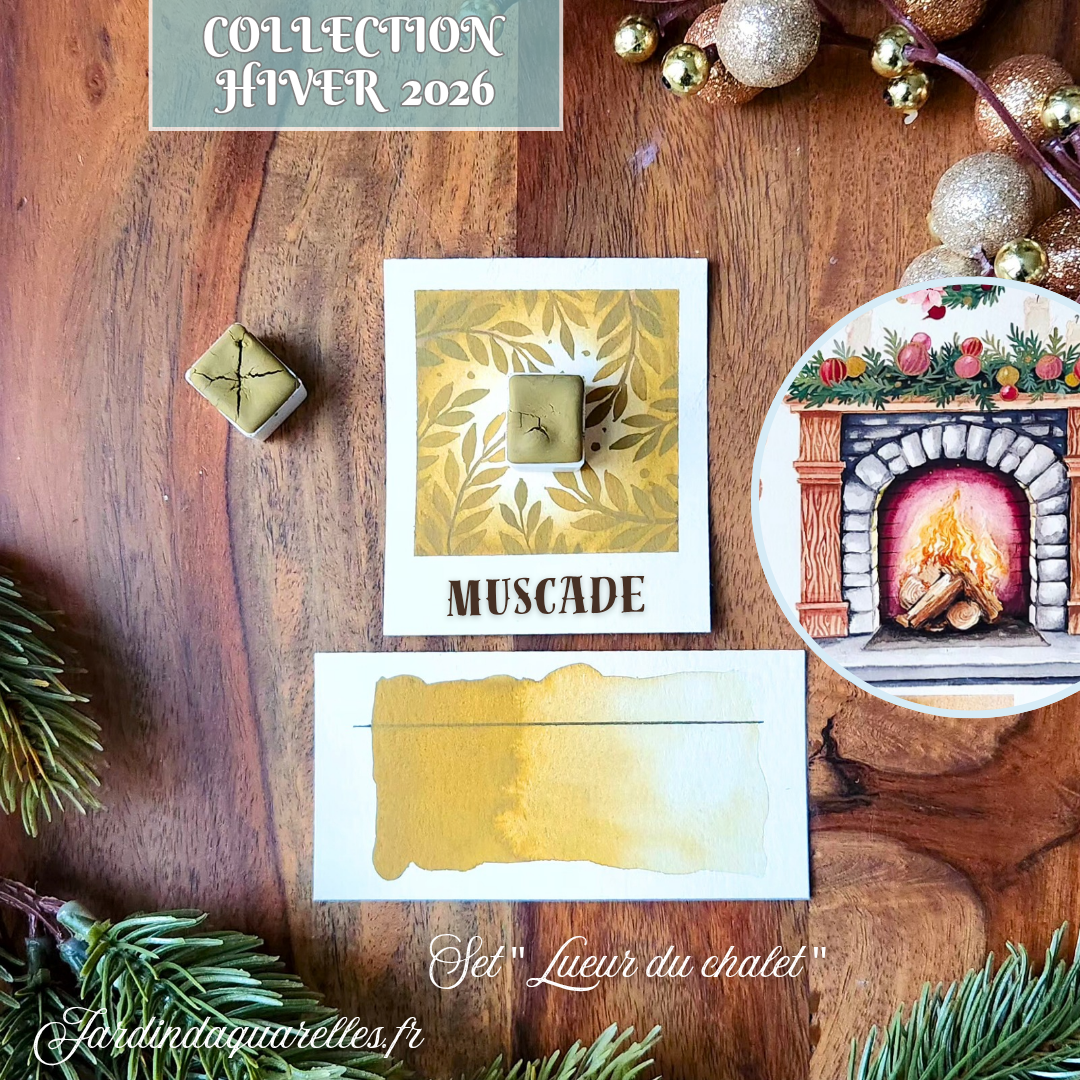 Muscade, aquarelle artisanale, demi-godet