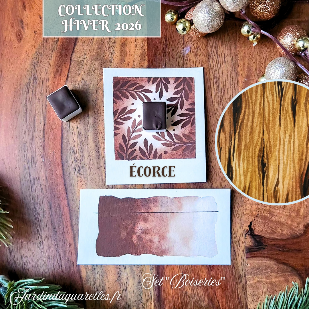 Écorce, aquarelle artisanale, demi-godet