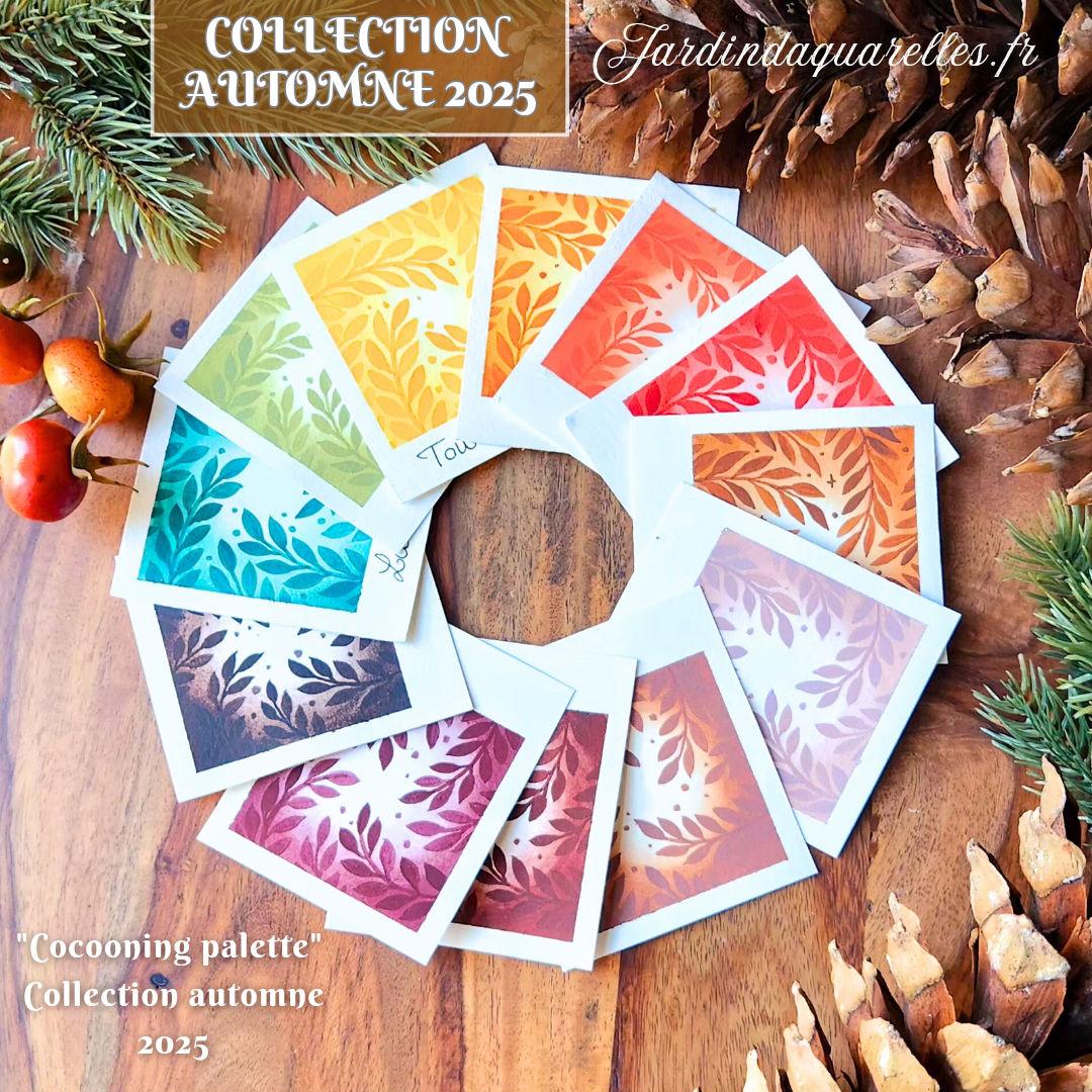 Grande palette, 12 aquarelles artisanales, "COCOONING PALETTE"