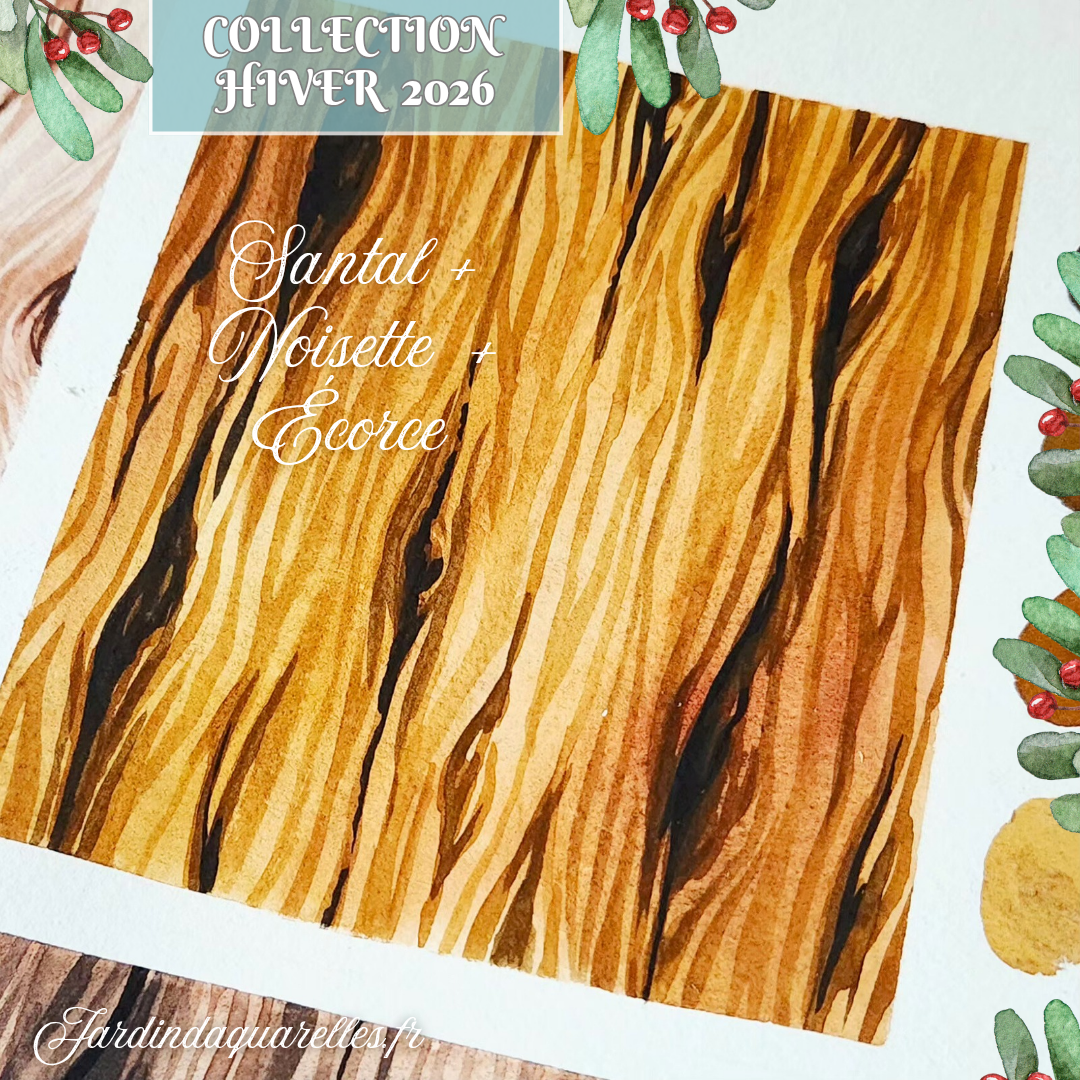 Set de 4 aquarelles artisanales "BOISERIES"