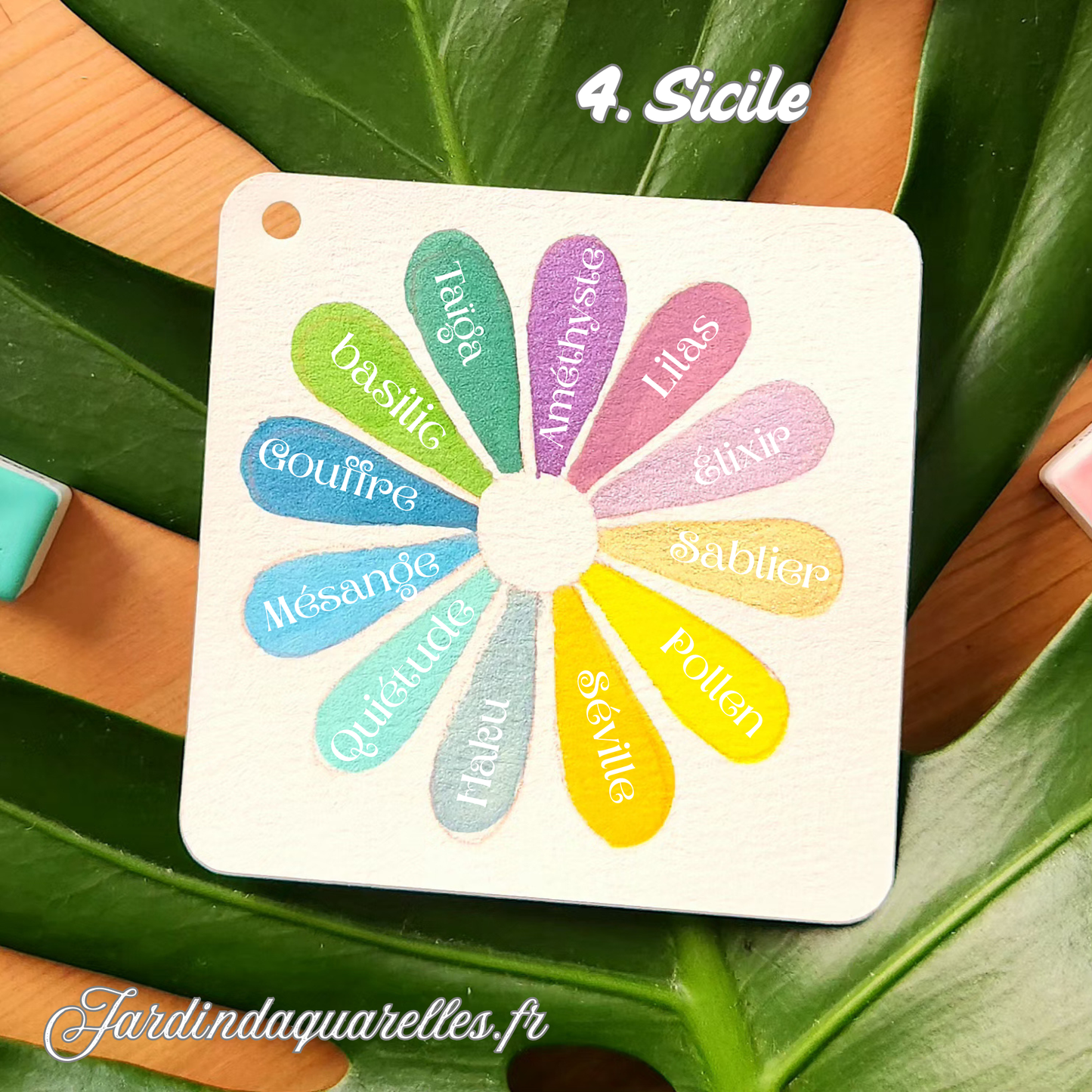 Palette 12 aquarelles artisanales, Sicile